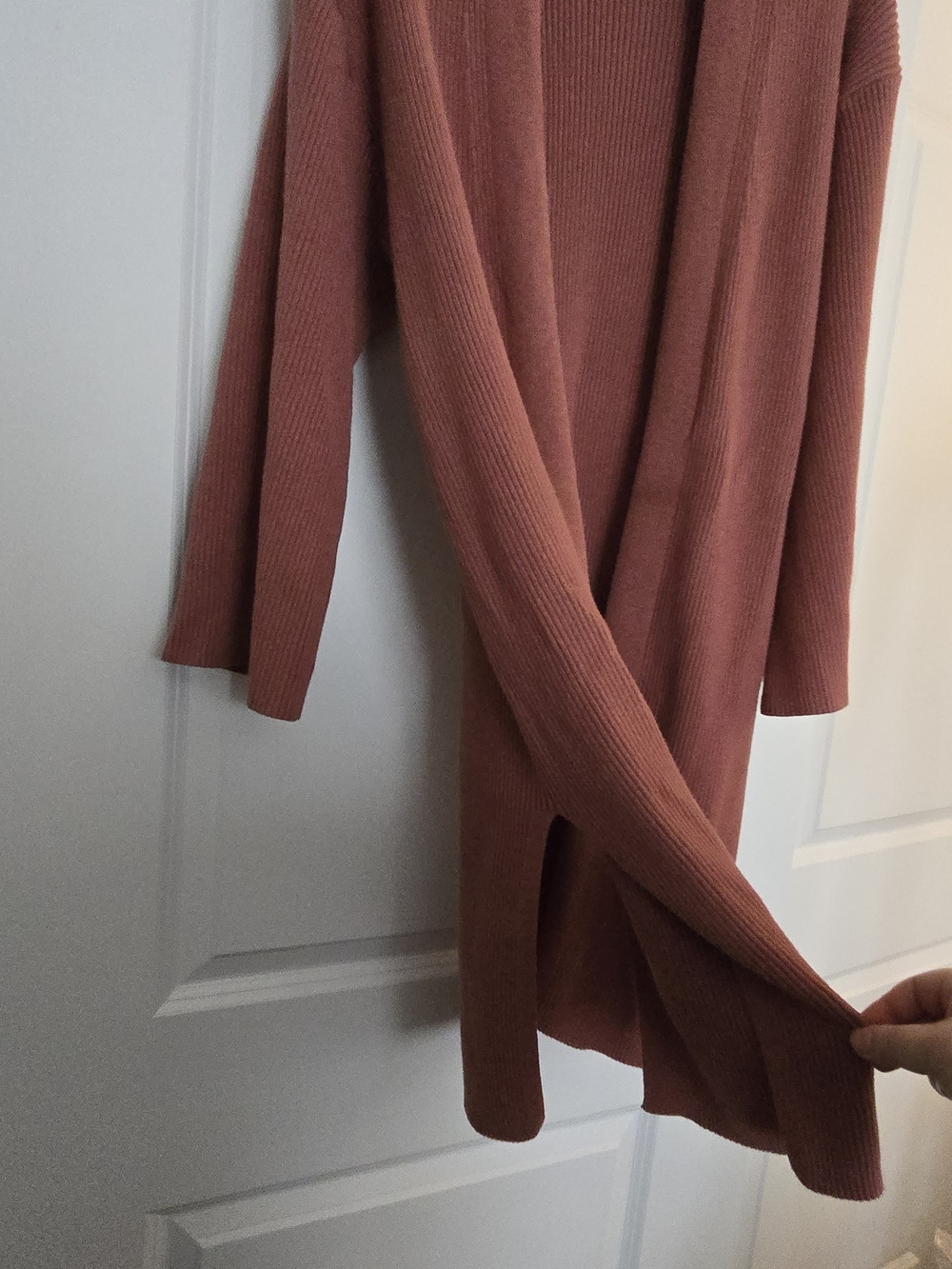Dynamite Dusty Rose Open-Front Ribbed Cardigan - Picture 3 of 5